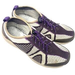 Sanita Women Sneakers US 7.5‎ EU 38 Purple Cream Knit Slip Resistant Work Shoes